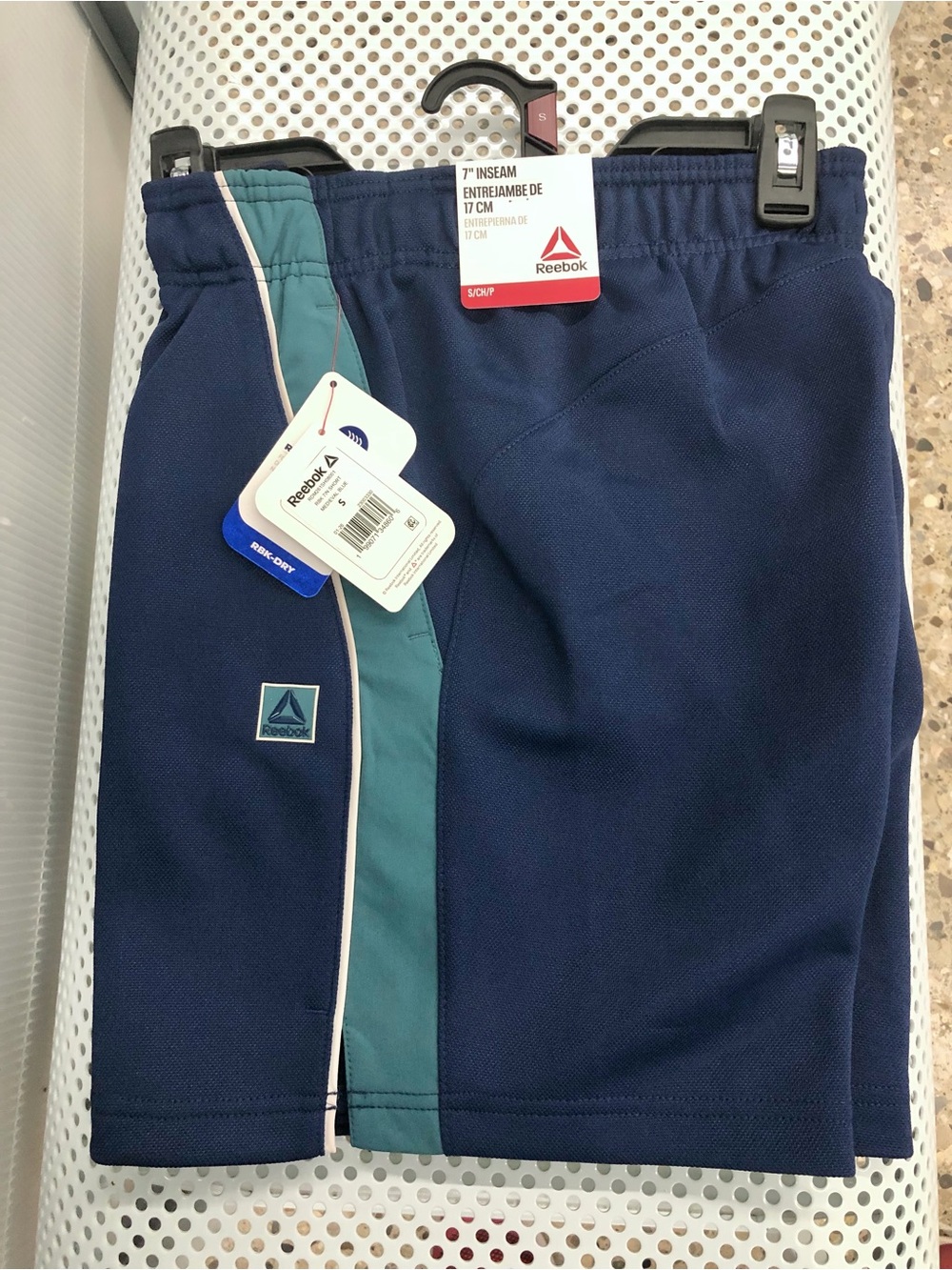 NEW REEBOK Athletic Tenacity Shorts 7" Inseam Pockets Drawstrings Small Blue Men